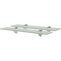 Kelluvat hyllyt, 2 kpl, lasi, 50x20 cm, 8 mm, huurre