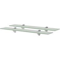 Kelluvat hyllyt, 2 kpl, lasi, 60x20 cm, 8 mm, huurre