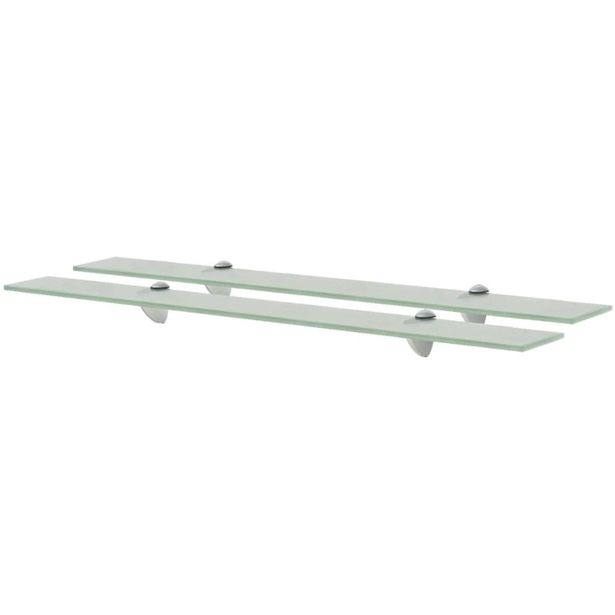 Kelluvat hyllyt, 2 kpl, lasi, 80x20 cm, 8 mm