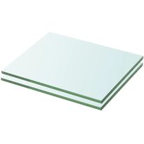 Hyllyt 2 kpl, kirkas lasi, 20x20 cm