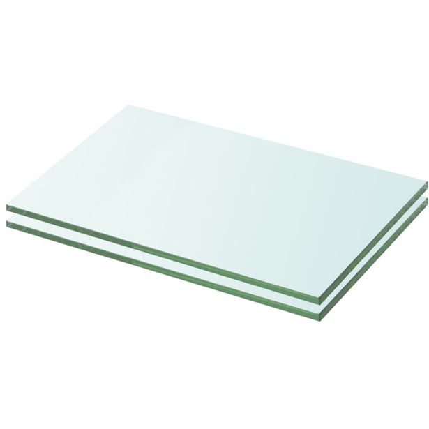 Hyllyt 2 kpl, kirkas lasi, 20x25 cm