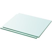 Hyllyt 2 kpl, kirkas lasi, 30x20 cm