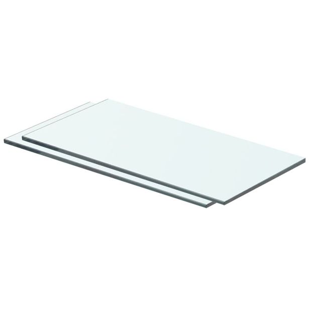 Hyllyt 2 kpl, kirkas lasi, 40x15 cm