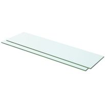Hyllyt 2 kpl, kirkas lasi, 60x12 cm