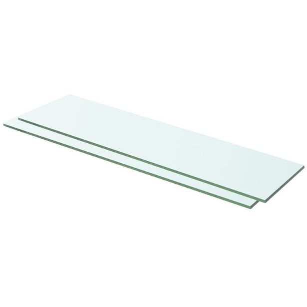 Hyllyt 2 kpl, kirkas lasi, 60x12 cm