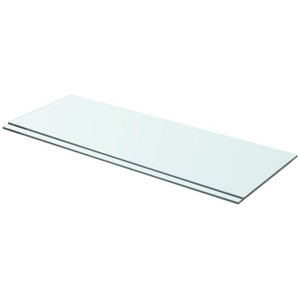 Hyllyt 2 kpl, kirkas lasi, 70x25 cm