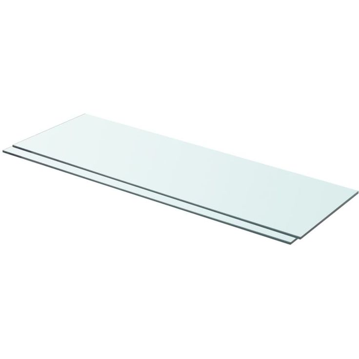 Hyllyt 2 kpl, kirkas lasi, 80x25 cm