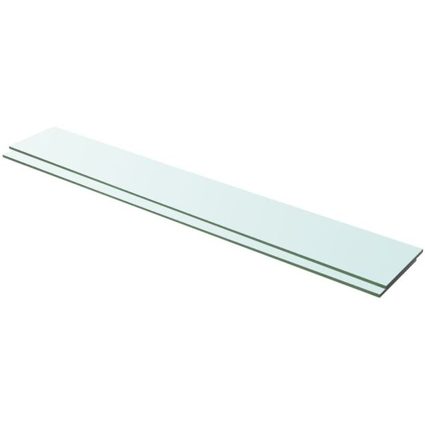 Hyllyt 2 kpl, kirkas lasi, 100x15 cm