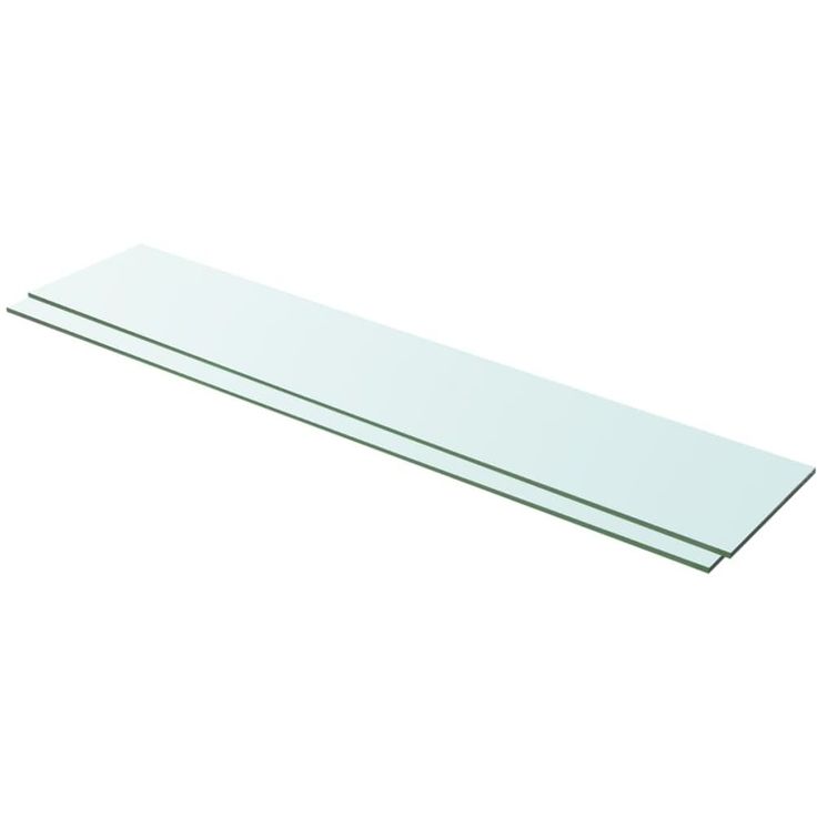 Hyllyt 2 kpl, kirkas lasi, 100x20 cm