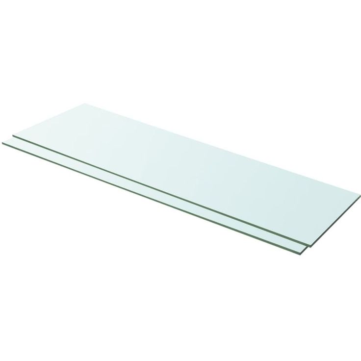 Hyllyt 2 kpl, kirkas lasi, 100x30 cm