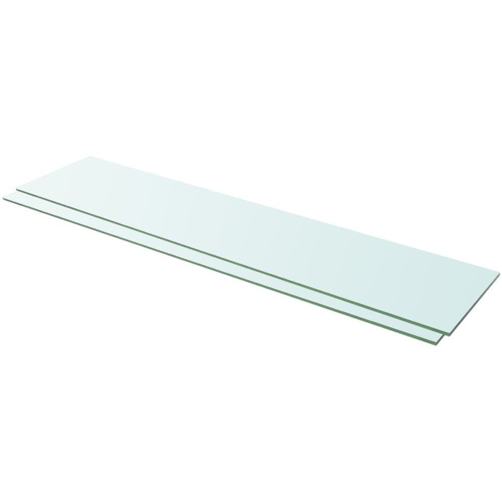 Hyllyt 2 kpl, kirkas lasi, 110x25 cm