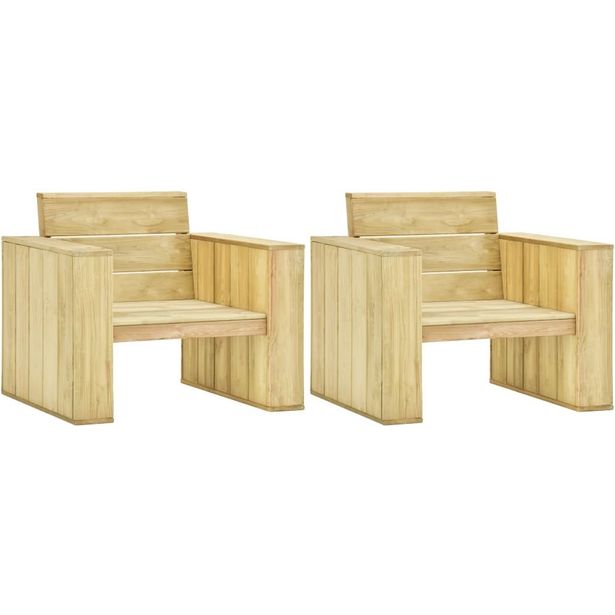 Puutarhatuolit 2 kpl 89x76x76 cm kyllästetty mänty_1