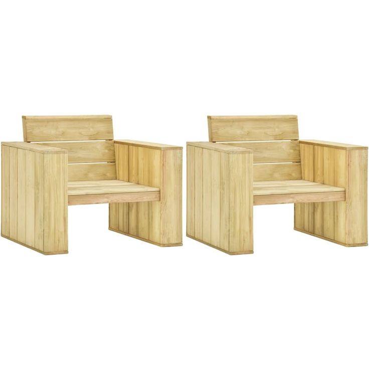 Puutarhatuolit 2 kpl 89x76x76 cm kyllästetty mänty_1