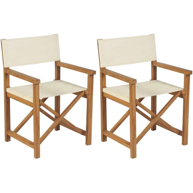 Kokoontaitettava ohjaajantuoli 2 kpl täysi tiikki_1