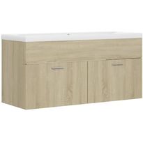 Allaskaappi sisäänrakennetulla altaalla, 100x38,5x46 cm, Sonoma-tammi