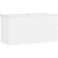 Allaskaappi sisäänrakennetulla altaalla, 90x38,5x45 cm, valkoinen