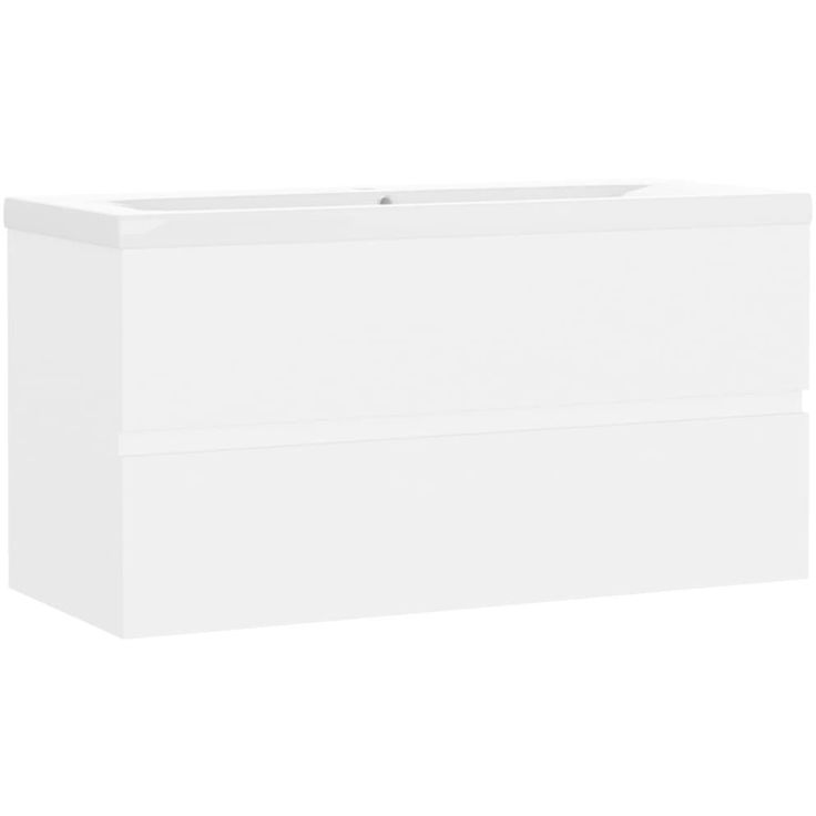 Allaskaappi sisäänrakennetulla altaalla, 90x38,5x45 cm, valkoinen