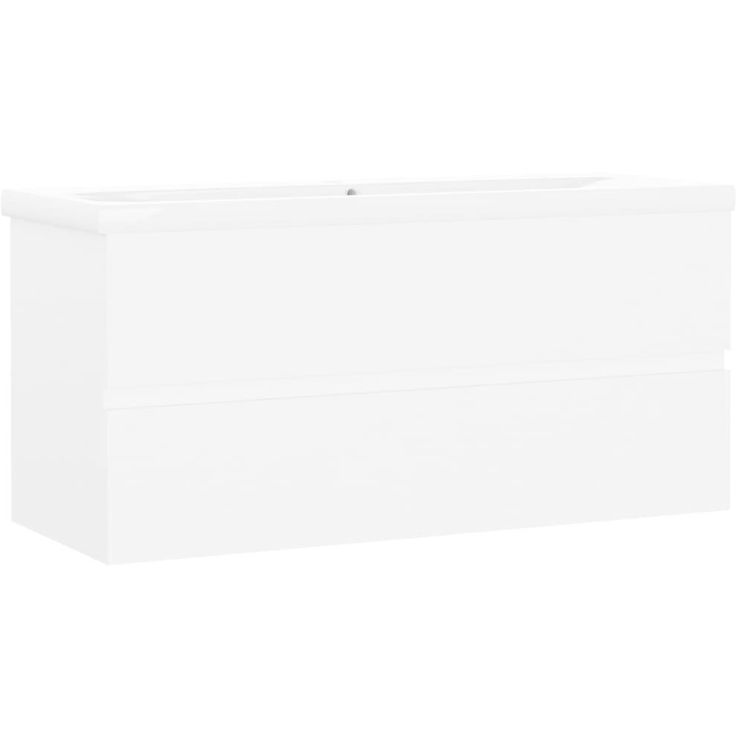 Allaskaappi sisäänrakennetulla altaalla, 100x38,5x45 cm, valkoinen