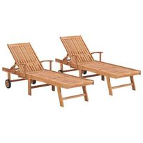 Aurinkotuolit renkailla 2 kpl, tiikki