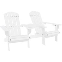 Adirondack-puutarhatuoli täysi kuusi valkoinen