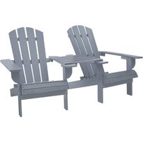 Adirondack-puutarhatuoli täysi kuusi harmaa