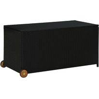 Puutarhan säilytyslaatikko musta 130x65x61 cm polyrottinki