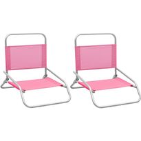 Kokoontaitettavat rantatuolit, 2 kpl, 51x61x58 cm, pinkki kangas