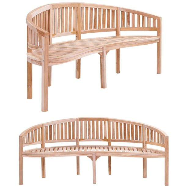 Banaanin muotoinen penkki 200 cm täysi tiikki_1