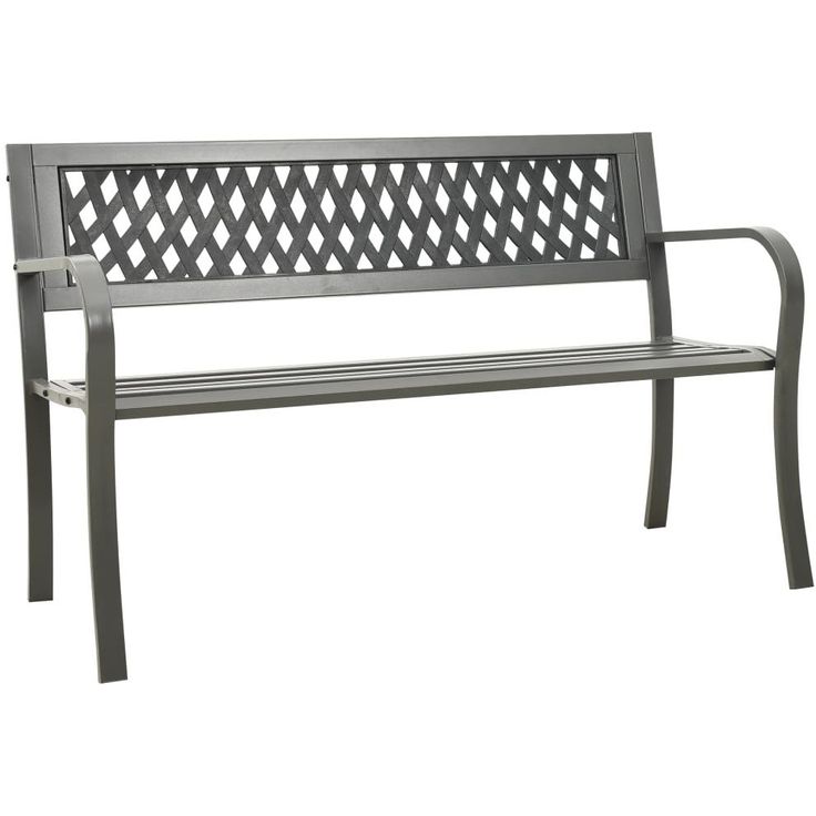 Puutarhapenkki teräs harmaa 125 cm_1