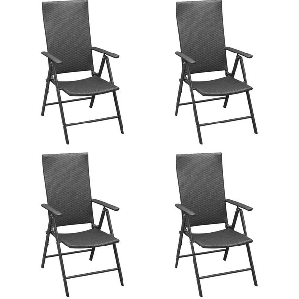 Puutarhatuolit 4kpl polyrottinki musta_1