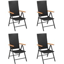 Polyrottinkiset puutarhatuolit 4 kpl musta