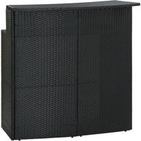Puutarhan baaripöytä, musta, 120x55x110 cm, polyrottinki