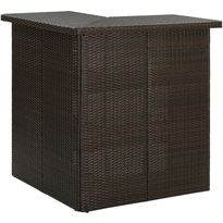Kulmabaaripöytä ruskea 100x50x105 cm polyrottinki