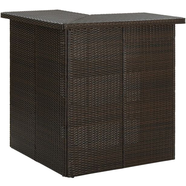 Kulmabaaripöytä ruskea 100x50x105 cm polyrottinki_1