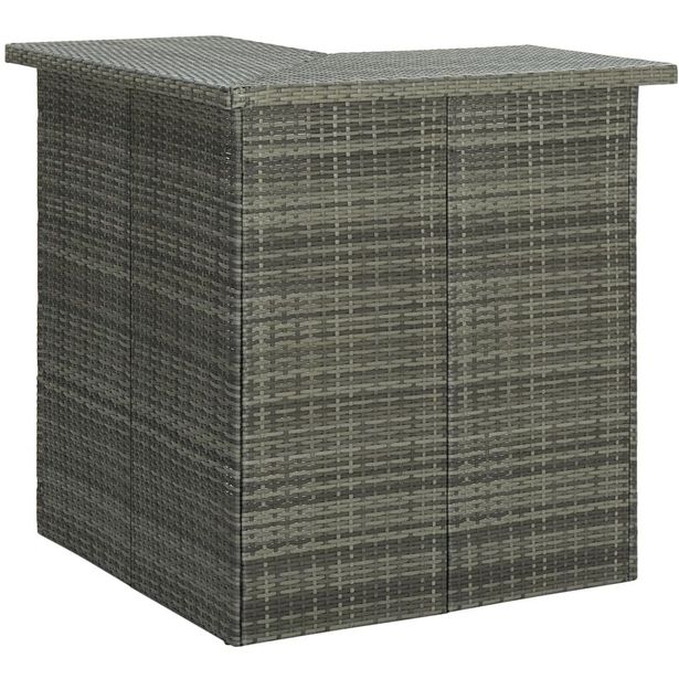 Kulmabaaripöytä harmaa 100x50x105 cm polyrottinki_1