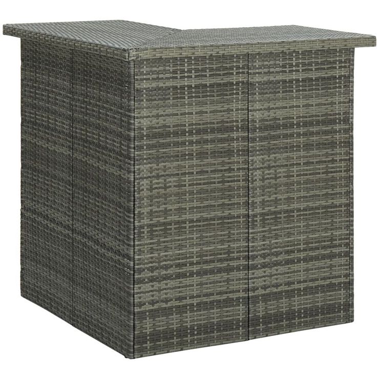 Kulmabaaripöytä harmaa 100x50x105 cm polyrottinki_1