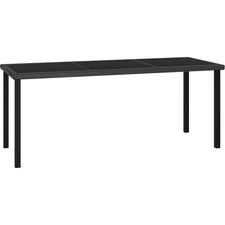Puutarhan ruokapöytä musta 180x70x73 cm polyrottinki_1