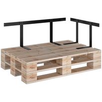 Kuormalavasohvan selkänoja, musta 110 cm, rauta