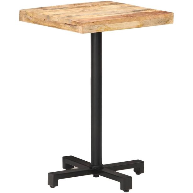 Bistropöytä neliö 50x50x75 cm karkea mangopuu_1