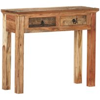 Konsolipöytä 90,5x30x75cm täysi akaasiapuu ja kierrätyspuu