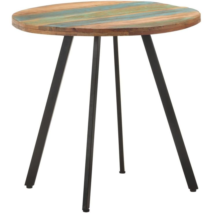Ruokapöytä 80 cm kierrätetty täyspuu_1