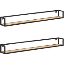 Seinähyllyt 2 kpl 160 cm karkea mangopuu