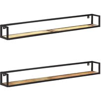 Seinähyllyt 2 kpl 160 cm kierrätetty täyspuu