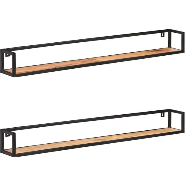 Seinähyllyt 2 kpl 160 cm täysi akaasiapuu_1