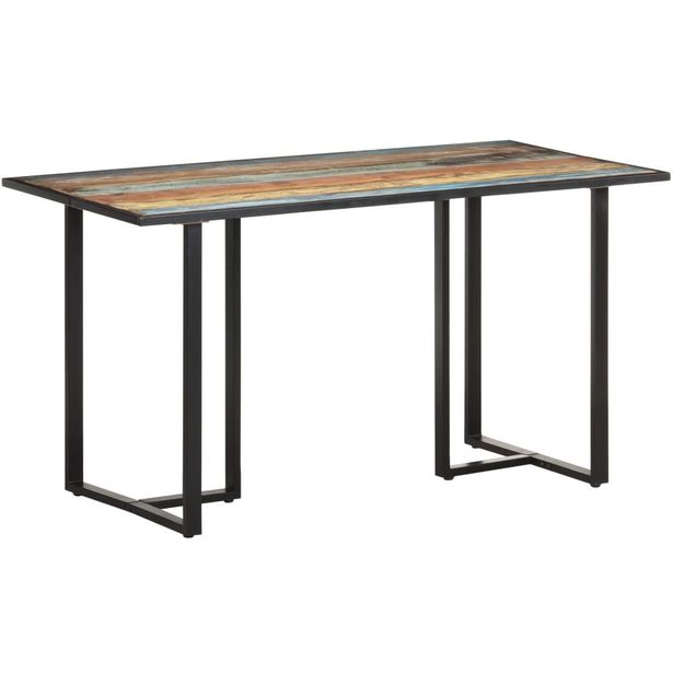 Ruokapöytä 140 cm kierrätetty täyspuu_1
