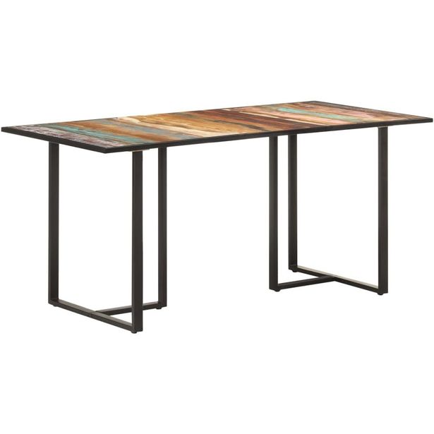 Ruokapöytä 160 cm kierrätetty täyspuu_1