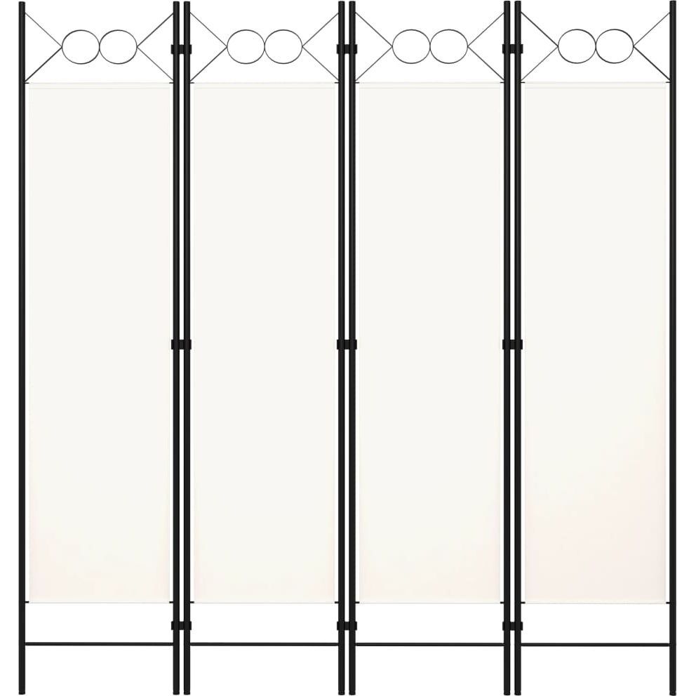 4-paneelinen tilanjakaja, valkoinen, 160x180 cm