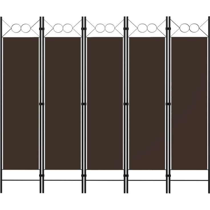 5-paneelinen tilanjakaja, ruskea, 200x180 cm