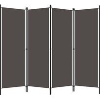 4-paneelinen tilanjakaja, antrasiitti, 200x180 cm