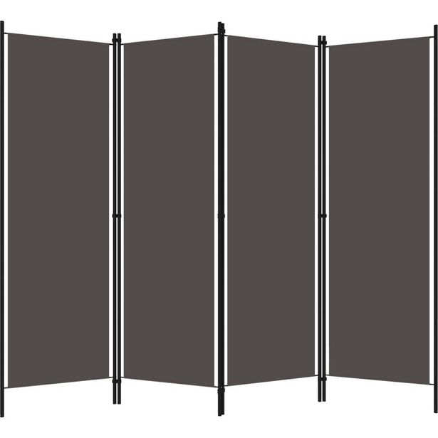 4-paneelinen tilanjakaja, antrasiitti, 200x180 cm
